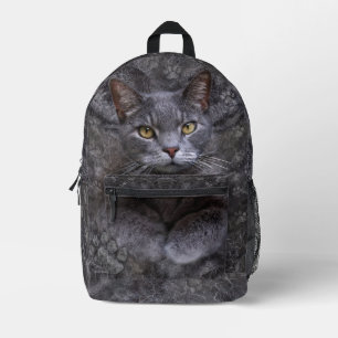 Mochila Impresa Gato gris