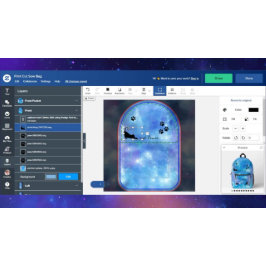 Mochila Impresa Gato Lover Blue Watercolor Galaxy Niños