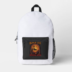 Mochila Impresa Gato Negro Amor Especial Halloween Luna Bruja Cala