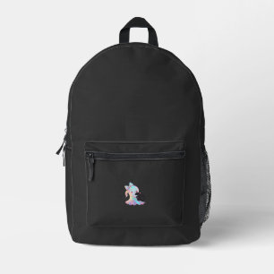 Mochila Impresa Gato negro de abrazar fantasma holográfico lindo c