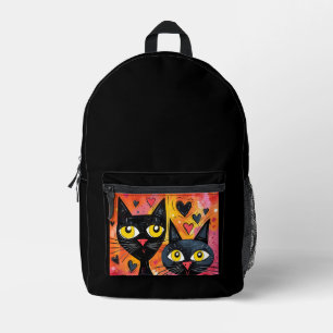 MOCHILA IMPRESA GATO NEGRO GATOS RETROCESO