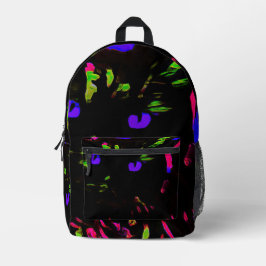 Mochila Impresa Gato negro neón con ojos brillantes