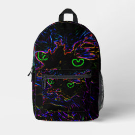 Mochila Impresa Gato Neon Glow