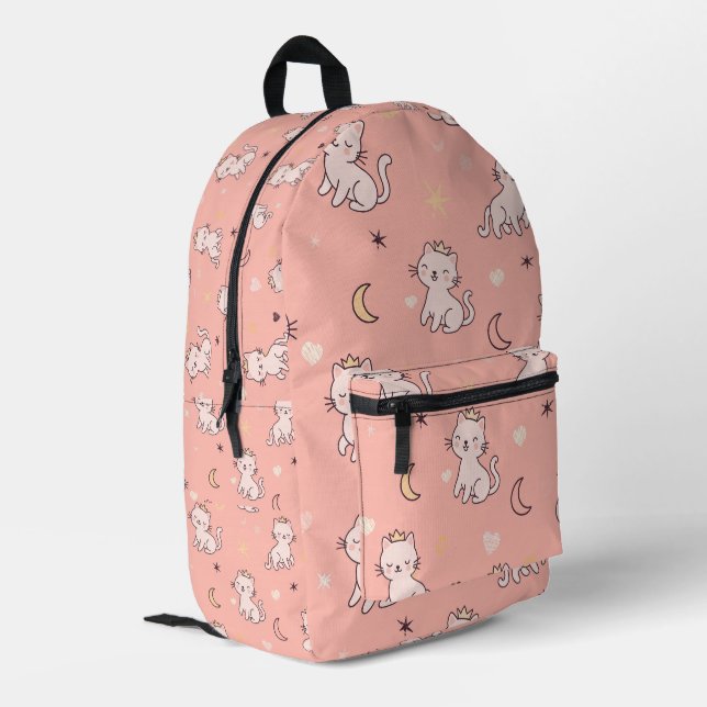 Mochila Impresa Gato Princesa Adorable  (Esquina izquierda trasera)