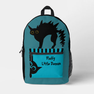 Mochila Impresa Gato Travieso, Gato Lindo, Demonio Pequeño y Espon
