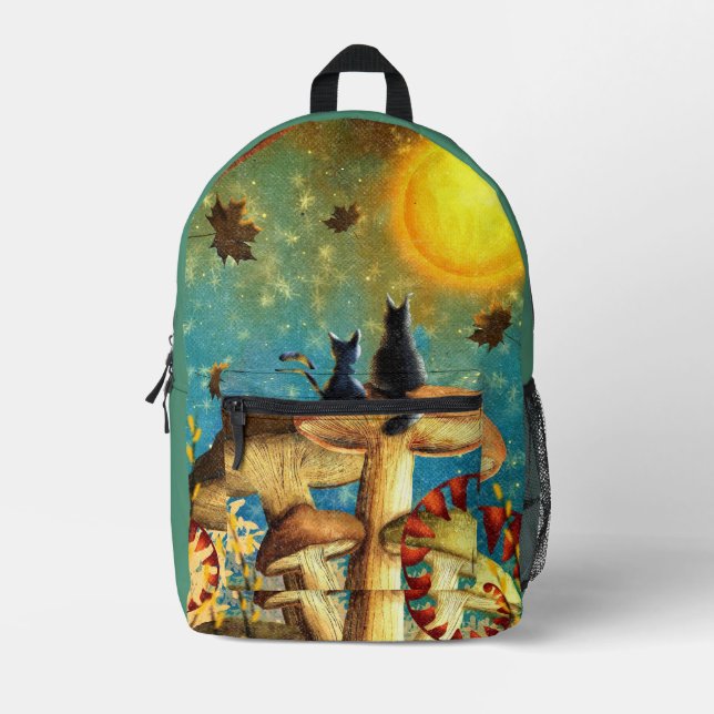 Mochila Impresa Gatos de champiñón (Anverso)