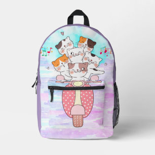 Mochila Impresa Gatos Divertidos, Gatos Lindos, Gatos Felices