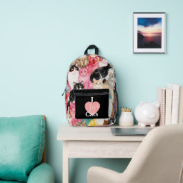 Mochila Impresa Gatos en Multicolor