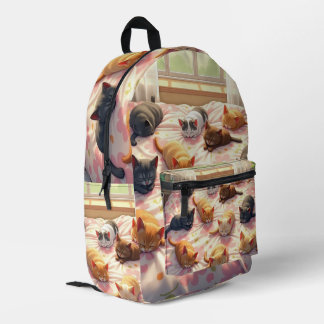 Mochila Impresa Gatos en una cama
