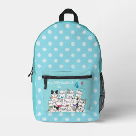 Mochila Impresa Gatos Lindos, Pequeño Paquete de Alegría Peludo
