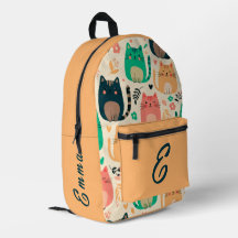 Gatos Lindos y Patrón Floral Monograma Personaliza