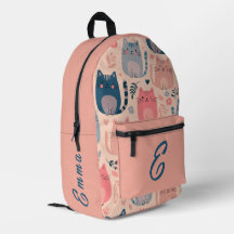 Gatos Lindos y Patrón Floral Monograma Personaliza