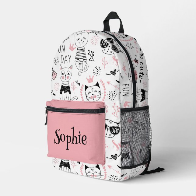 Mochila Impresa Gatos pequeños personalizados (Esquina derecha trasera )