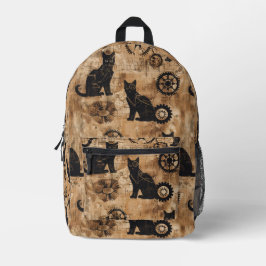 Mochila Impresa Gatos retro de Steampunk