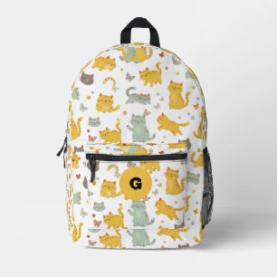 Mochila Impresa Gatos y mariposas personalizados en acuarela Ki