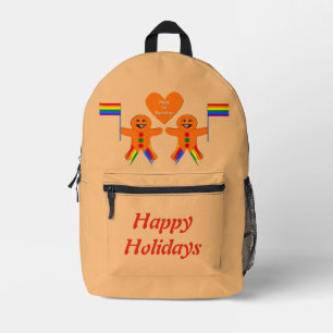 Mochila Impresa Gay Men Navidades Gingerbread Pareja Personalizado