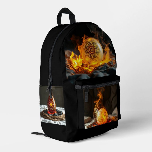 Mochila Impresa Geheimnisvolle Dracheneier – Ursprung des Feuers (Esquina izquierda trasera)