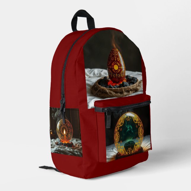 Mochila Impresa Geheimnisvolle Dracheneier – Ursprung des Feuers (Esquina izquierda trasera)