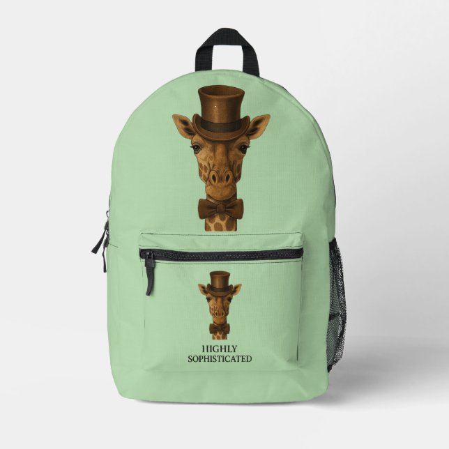 Mochila Impresa Gentleman Giraffe - El altamente sofisticado (Anverso)