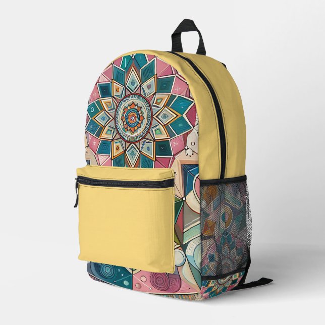 Mochila Impresa Geometría de Mandala (Esquina derecha trasera )