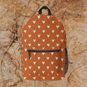 Mochila Impresa Geometría en amor - crema en ocre rojo - patrón.