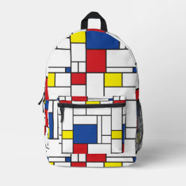 Mochila Impresa Geometría Minimalista mondrina De Stijl Arte Moder