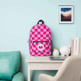 Mochila Impresa Geometría rosa cálida de los cuadrados de control