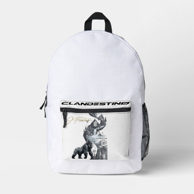 Mochila Impresa “Geometric Gorilla Jungle Backpack  (Anverso)