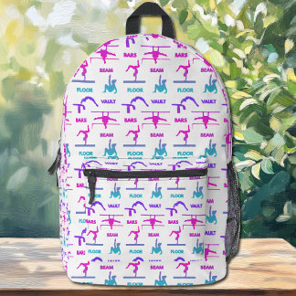 Mochila Impresa Gimnasia Bares de bóveda color turquesa rosa púrpu