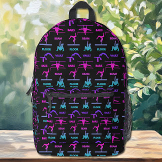 Mochila Impresa Gimnasia Bares de bóveda color turquesa rosa púrpu