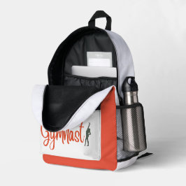 Mochila Impresa Gimnasio Deportivo Cuidado Gris Blanco Rojo