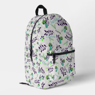 Mochila Impresa Gimnasio Escolar Ice Blanco Funny Mushrooms Nombre