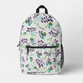 Mochila Impresa Gimnasio Escolar Ice Blanco Funny Mushrooms Nombre