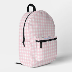 Mochila Impresa Gingham rosa rosa precoz personalizada