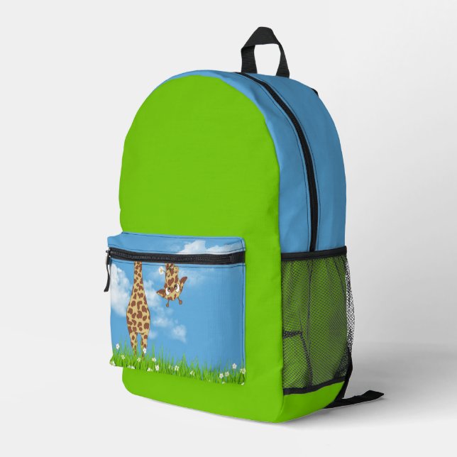 Mochila Impresa Giraffe Cuta Con Daisy (Esquina derecha trasera )