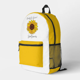 Mochila Impresa Girasol Listo Para Brillar Girasol