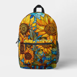Mochila Impresa Girasoles de Vidrio Emplomado