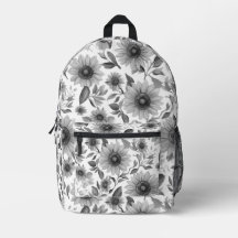 Girasoles Florales en Blanco y Negro