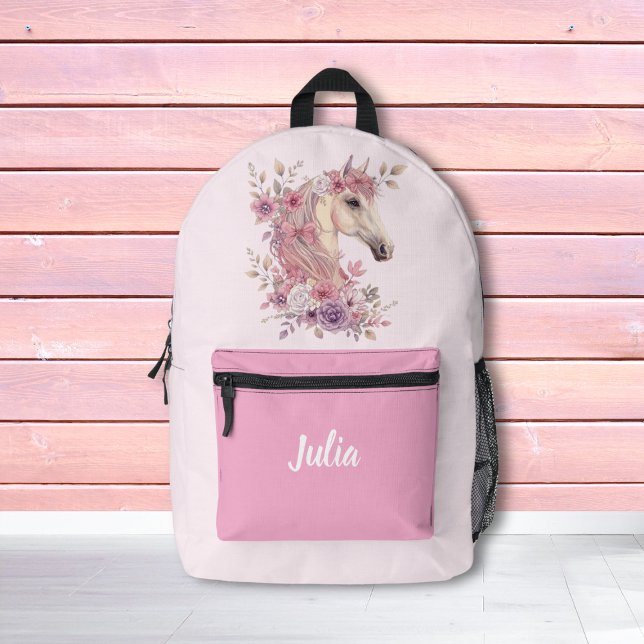 Mochila Impresa Girls Pretty Ponies Pastel Floral Horse Backpack (Subido por el creador)