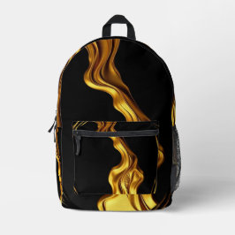 Mochila Impresa  Gold Black Monochrome Opulent Swirl Liquid Achemp