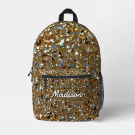Mochila Impresa Gold Elegant Simulated Shimmering Particles Effect