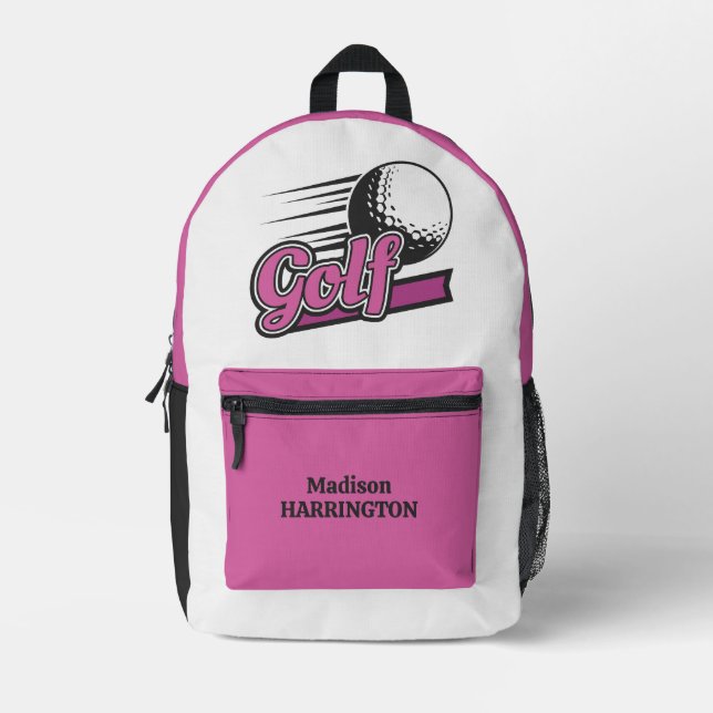 Mochila Impresa Golf de nombre personalizado (Anverso)