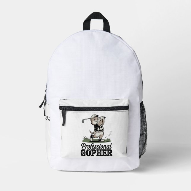 Mochila Impresa Gopher Profesional - Cubierta de Palo de Golf (Anverso)