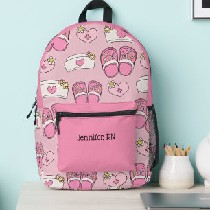 Mochila Impresa Gorros y zuecos de enfermera lindos
