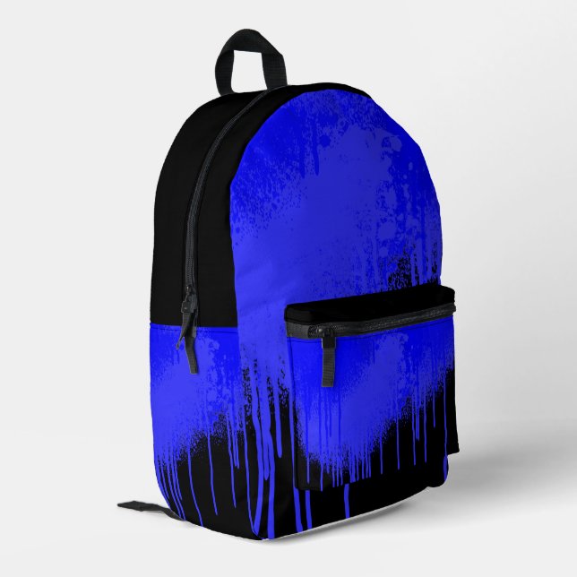 Mochila Impresa goteo azul y negro oscuro (Esquina izquierda trasera)