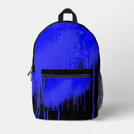 Mochila Impresa goteo azul y negro oscuro