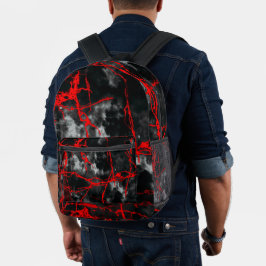 Mochila Impresa Gótico nocturno de horror - Negro y Blanco,Rojo