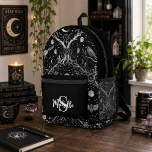 Mochila Impresa Gótico personalizado con diseño de fase lunar
