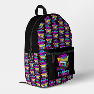 Mochila Impresa Grabadora de casete retro Never Forget