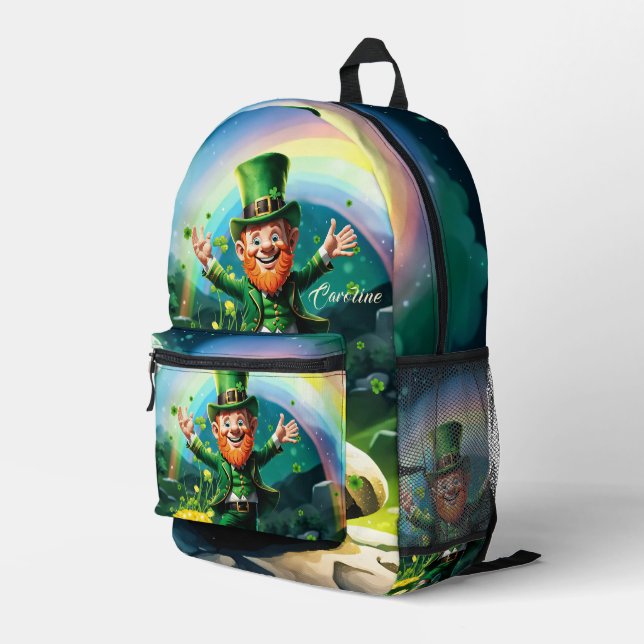 Mochila Impresa Gracioso leprechaun feliz (Esquina derecha trasera )